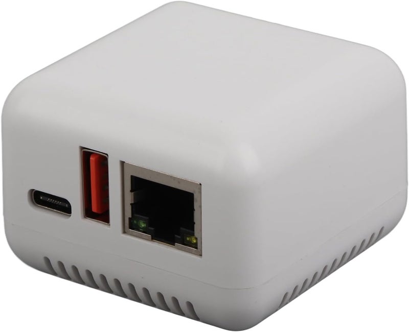 Denash USB 2.0 Network Print Server, Plug and Play LAN USB Print Server Adapter, USB 2.0 Port Network Print Server for Linux 3.4 for Wins or Later, for Android, for iOS - Image 1